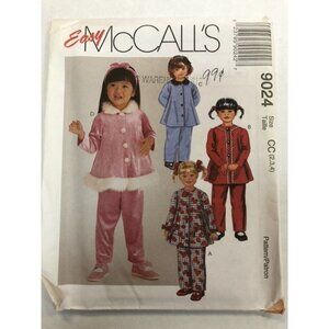 Vintage McCall's Sewing Pattern 9024 Toddler Top Pants Headband Uncut Size 2-4